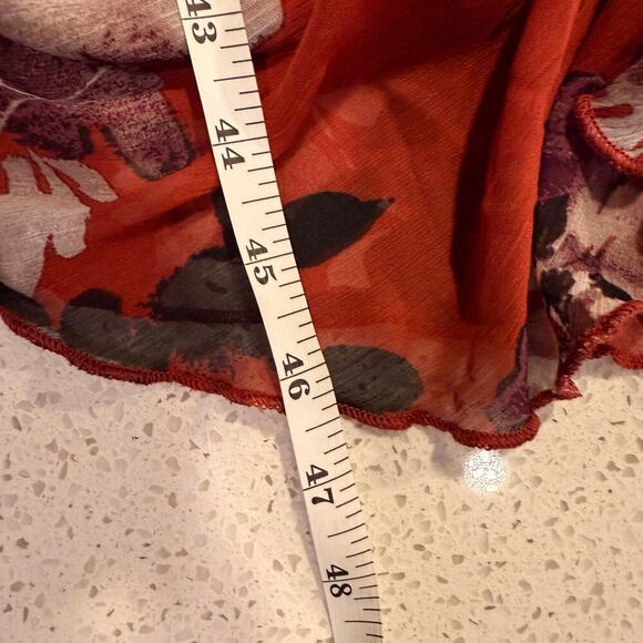 Simply Vera Wang Burnt Orange Floral Maxi Dress Sleeveless Lined Medium Fall - Picture 9 of 9